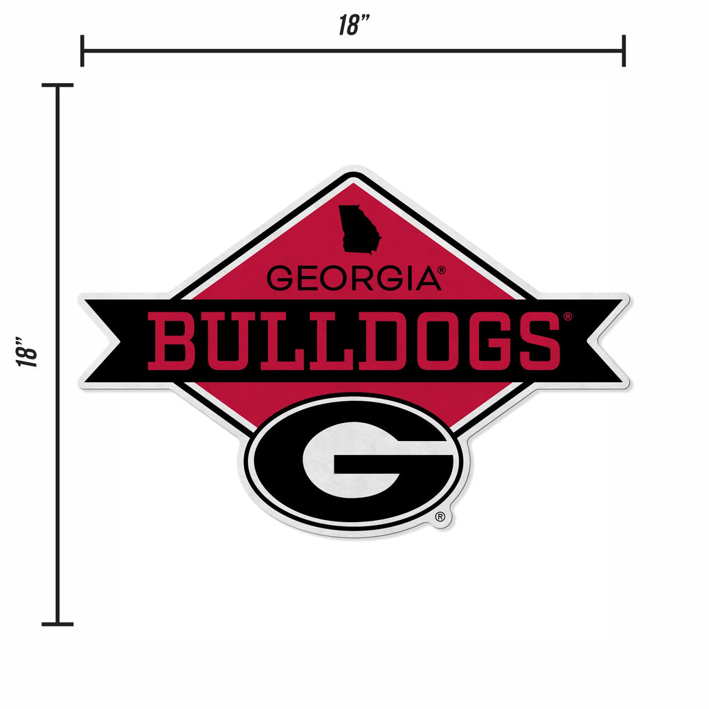 Rico Industries Ncaa Georgia Bulldogs Diamond Shape Cut Pennant - Home And Living Room D  Cor - Soft Felt Ez To Hang