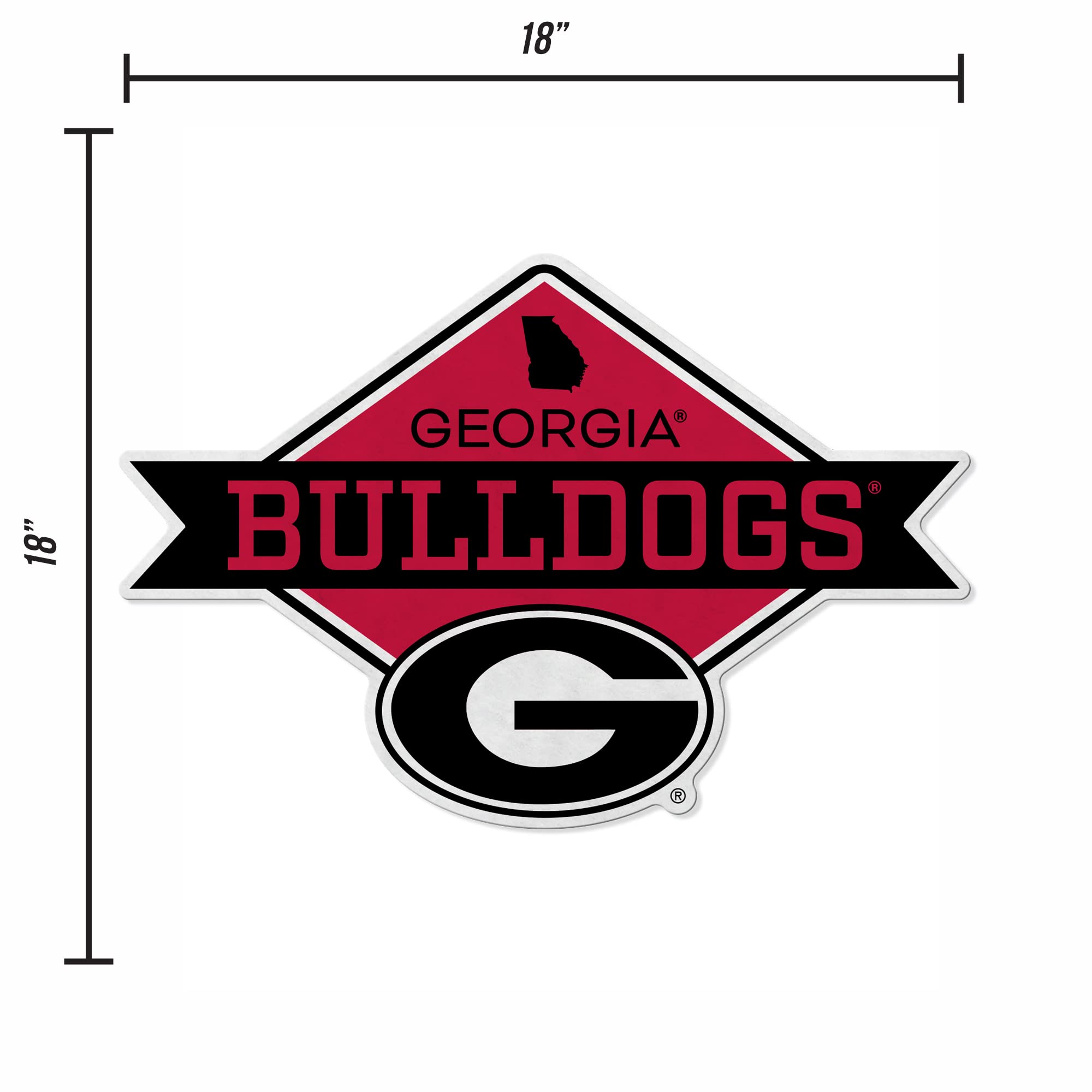 Rico Industries Ncaa Georgia Bulldogs Diamond Shape Cut Pennant - Home And Living Room D  Cor - Soft Felt Ez To Hang