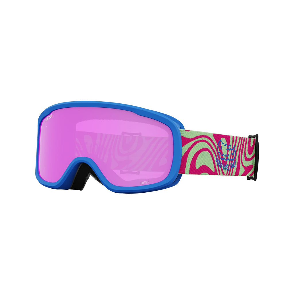Giro Buster Youth Ski Goggles - Snowboard Goggles For Kids, Boys, And Girls - Namuk Dark Rose Strap With Amber Pink Lens