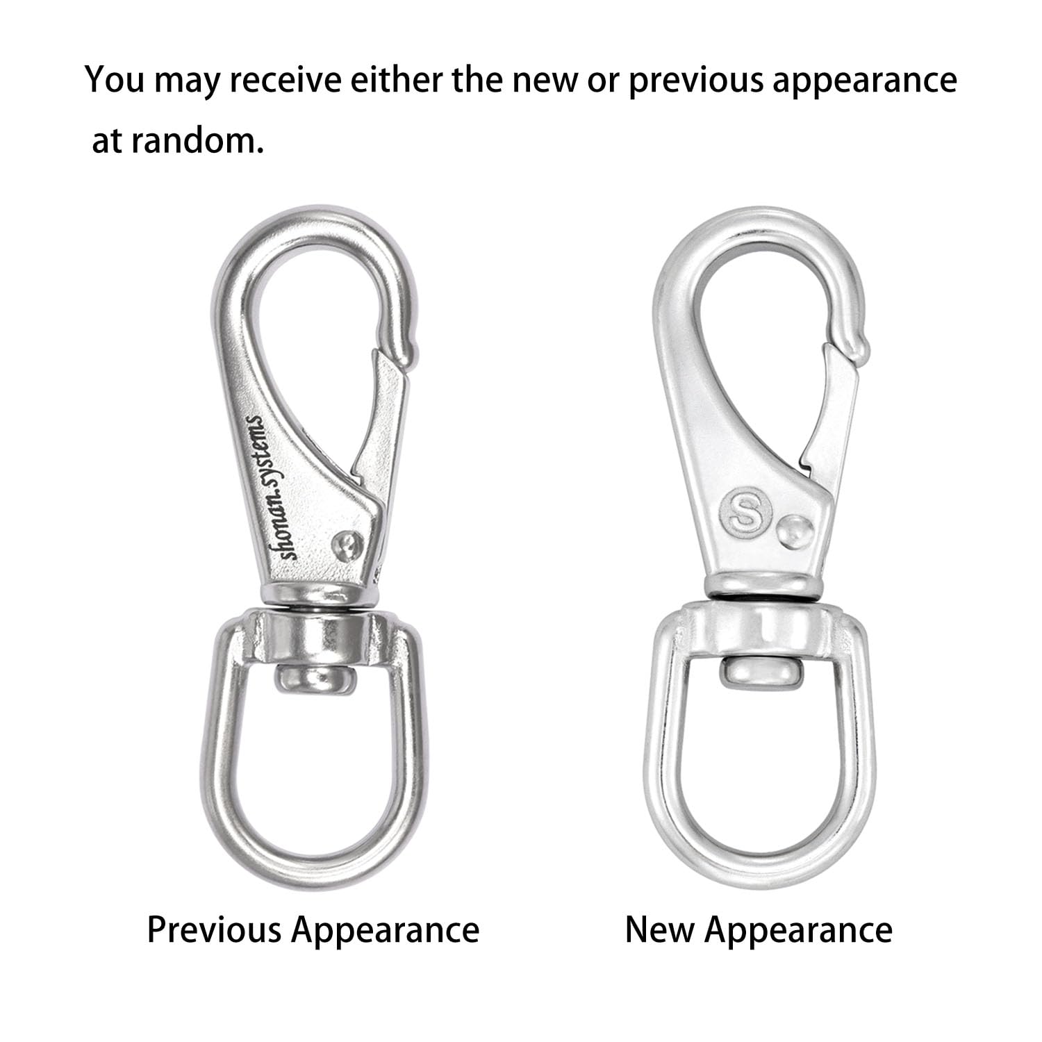 Shonan Stainless Steel Flag Clips For Flagpole Rope- 4 Pack 3.5 Inch Swivel Snap Hook Flag Pole Clips, Diving Clips Spring Hooks