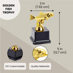 Juvale Small Fish Trophy, Golden Fishing Award For Tournaments And Competitions (3X5 In)