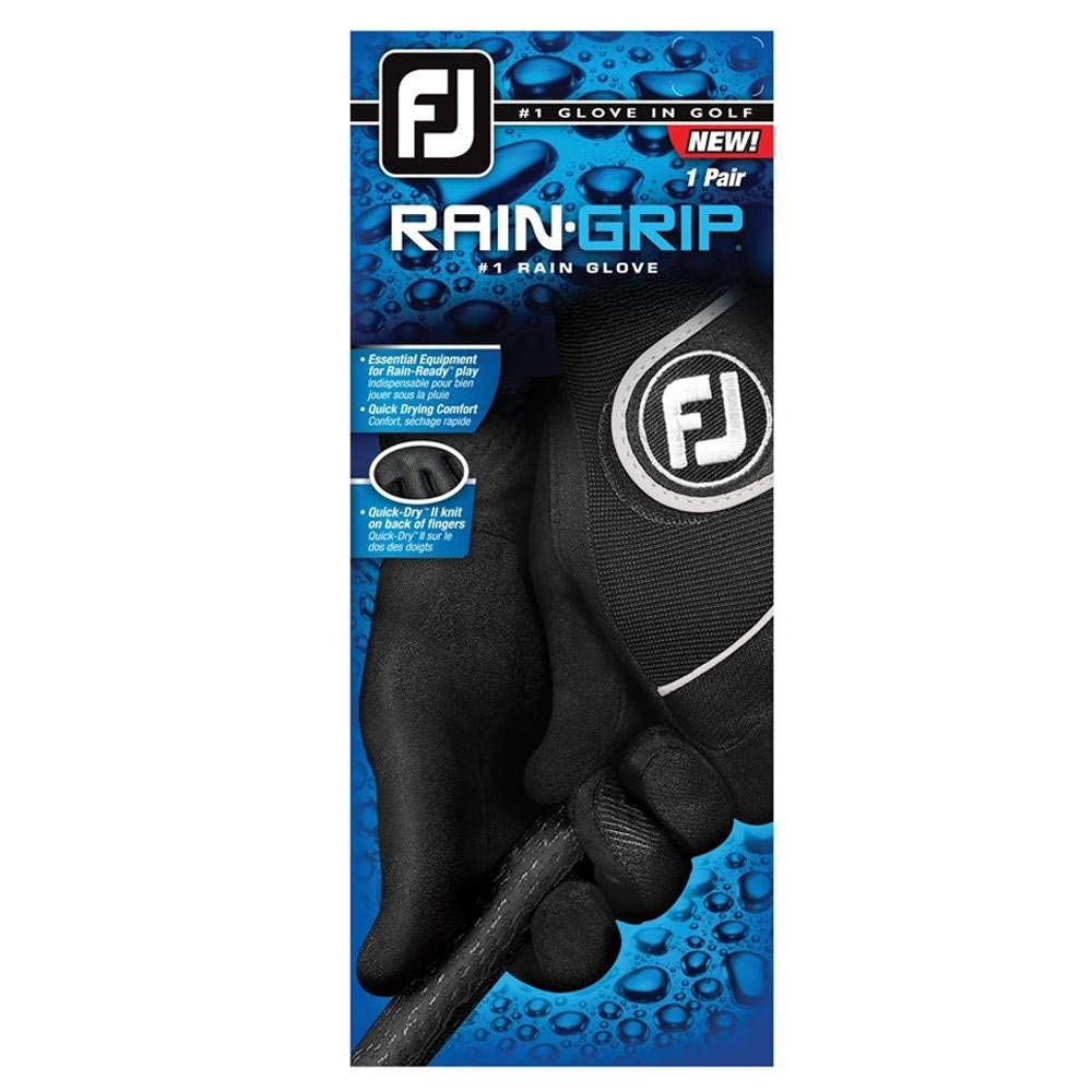 Footjoy New Raingrip Pair Golf Gloves Regular Black Rh Medium