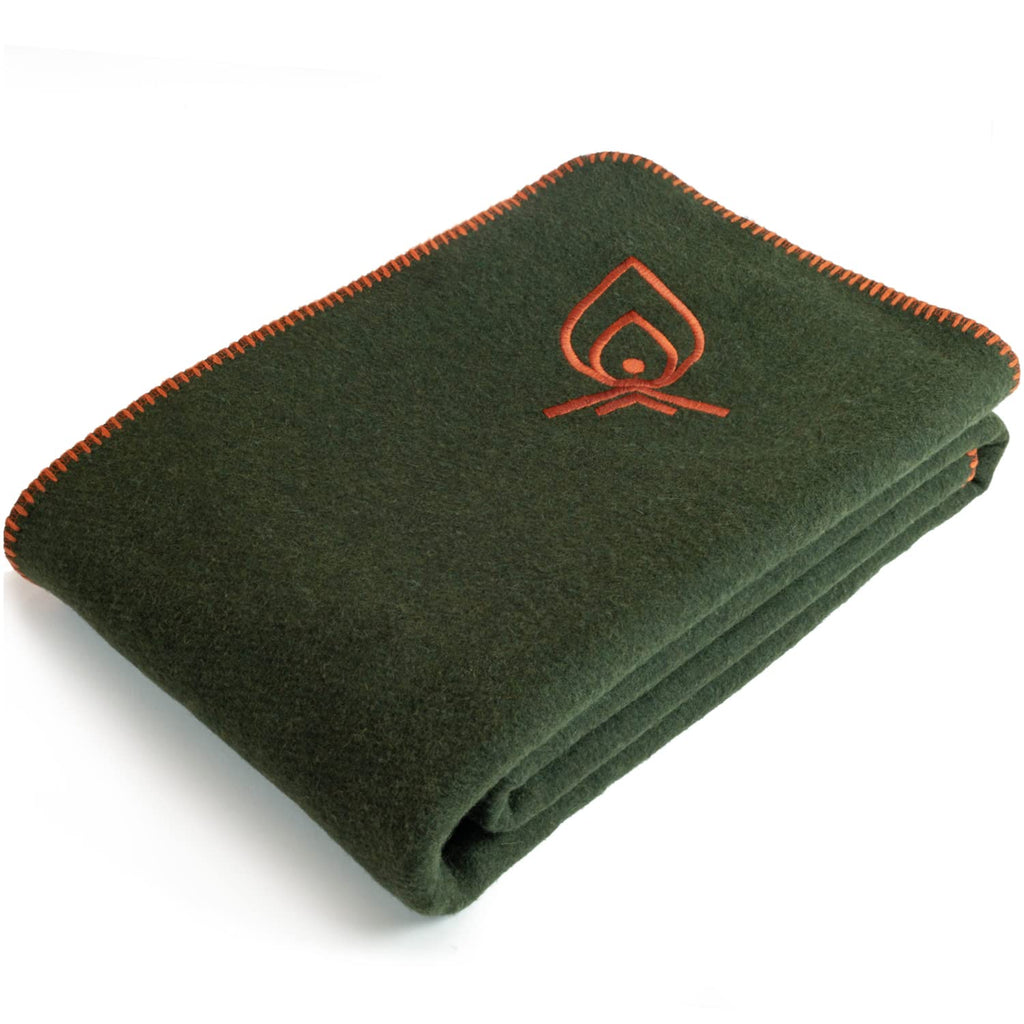 Texas Bushcraft Merino Wool Blanket For Camping, Hiking And Backpacking - Water And Fire Resistant Camp Car Blanket, Fast-Warmin