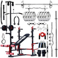 Kenit 80Kg Steel Plates Combo With 20In1 Adjustable Bench With UHook, Lat Pulldown, Curl Rod, Straight Bar, Dumbbells, Skippi