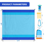 Famstar Beach Blanket Oversized Extra Large 10'X 9',Waterproof Sandproof Beach Blanket 2-8 Adults Lightweight Durable For Travel