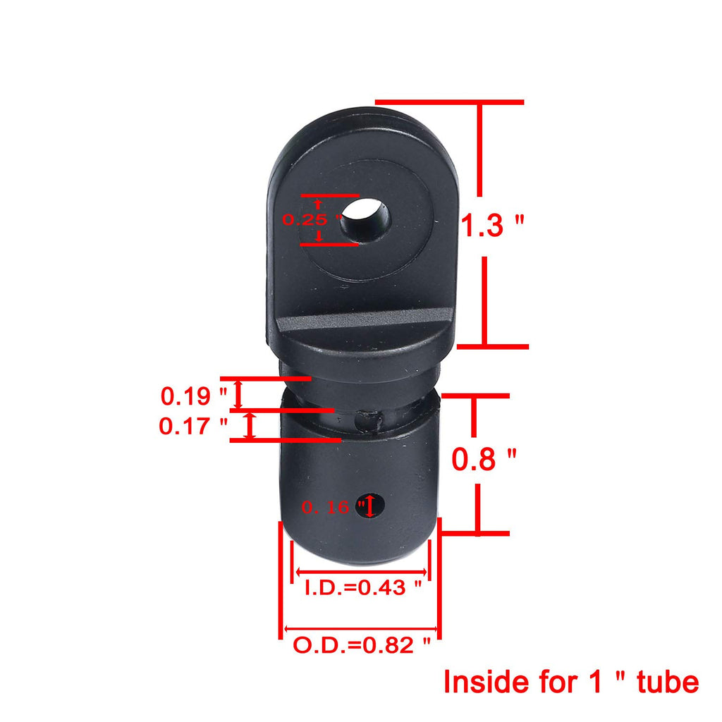 Mx 1 Inch Bimini Top Fitting Hardware Eye End Cap 4Pcs (Inside For 1 Round Tube)