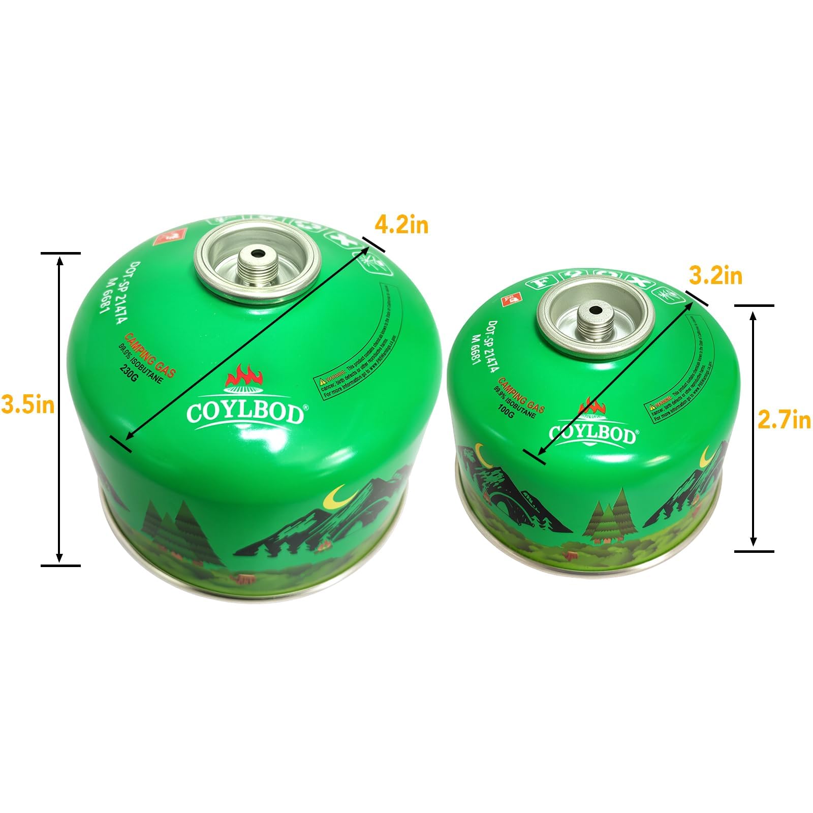 Coylbod Isobutane Fuel Canister 100G, Camping Stove Fuel, Butane Camping Propane Mixture Blend Camping Fuel Gas (3 Pack)