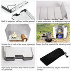 Japard Aluminum Camping Stove Windshield, Windscreen For Camping Stove, 9.4X26In, 8 Plates, 8Oz Lightweight Portable Camp Stove