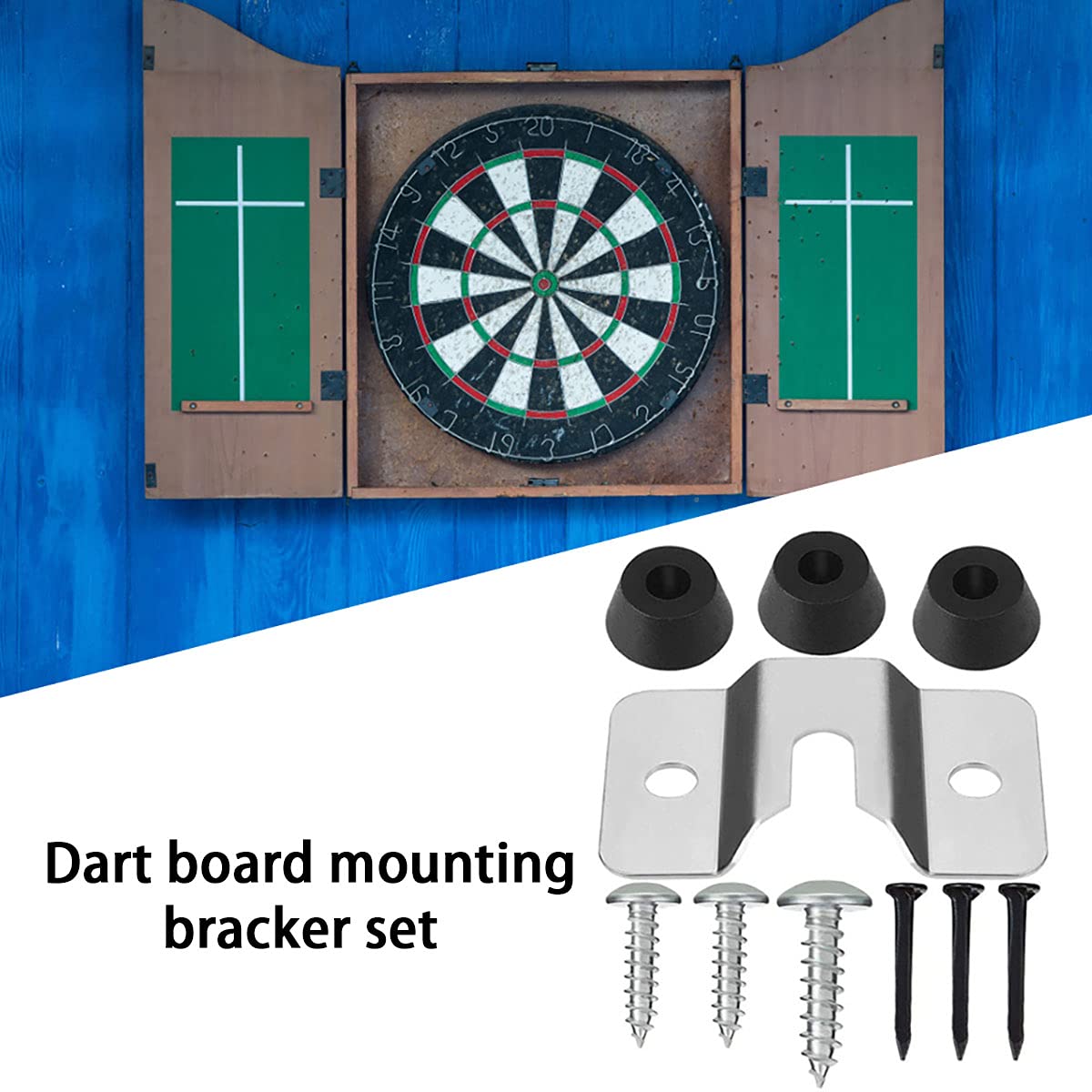 Zrm&E Dartboard Mounting Bracket Kit Wall Hanging Portable Dart Board Set With Pads And Screws Dart Holder