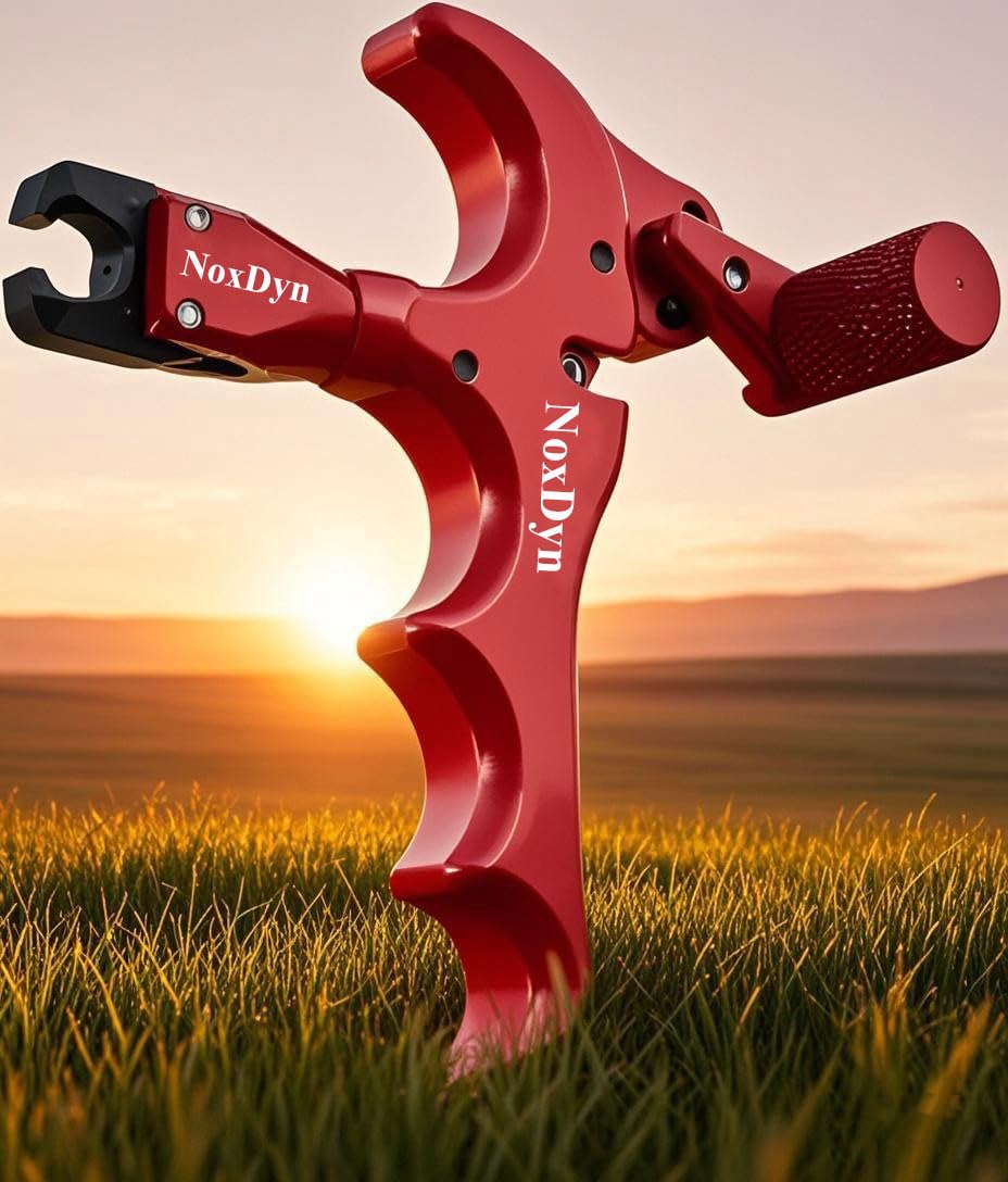 Noxdyn Archery Compound Bow Release 360 Rotatable Thumb Release For Hunting Accessories (Red)