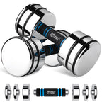 Adjustable Dumbbell Set 10Lb Pair (5Lb7Lb8Lb10Lb) Set Of 2 Steel Dumbbells Chrome Weights With Foam Handles Home Gym Workout (St