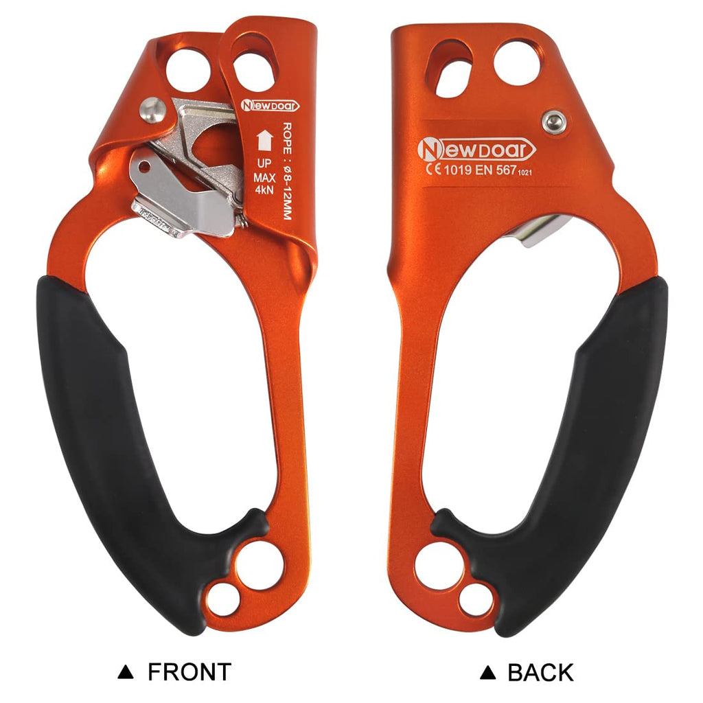 Newdoar Left Hand Ascender Rock Climbing Tree Arborist Rappelling Gear Equipment Ce Certified Rope Clamp For 8~13Mm Rope(Left Or