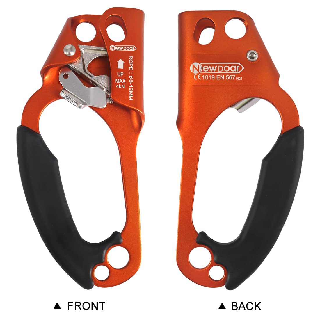 Newdoar Left Hand Ascender Rock Climbing Tree Arborist Rappelling Gear Equipment Ce Certified Rope Clamp For 8~13Mm Rope(Left Or