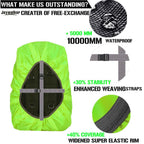 Joy Walker Waterproof Backpack Rain Cover For (15-90L) (Light Green, Middle (For 30-40L Backpack))