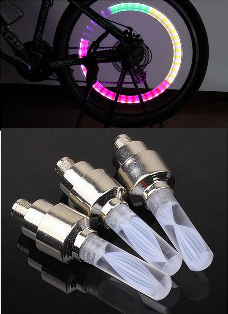 Dkiigame 10 Pack Of Led Flash Tyre Wheel Valve Cap Light For Bike Bicycle Motorbicycle Wheel Light Tire (2 X Red, 2 X Yellow, 2
