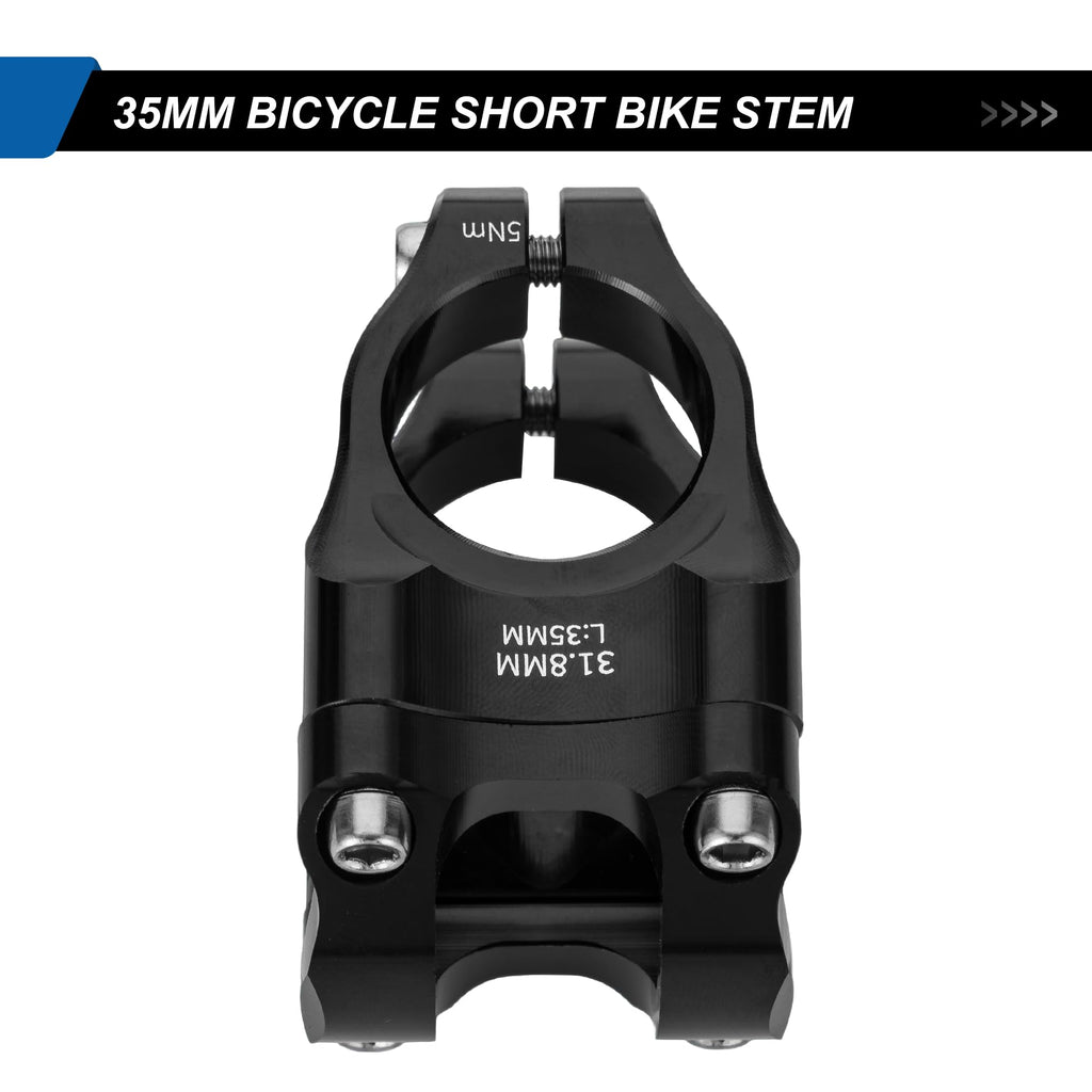 Kelxu Bike Stem 31.8 Lightweight Cnc Aluminum Alloy Short Mtb Stem 35Mm Handlebar Stem For Most Bicycle, Road Bike, Fixed Gear,