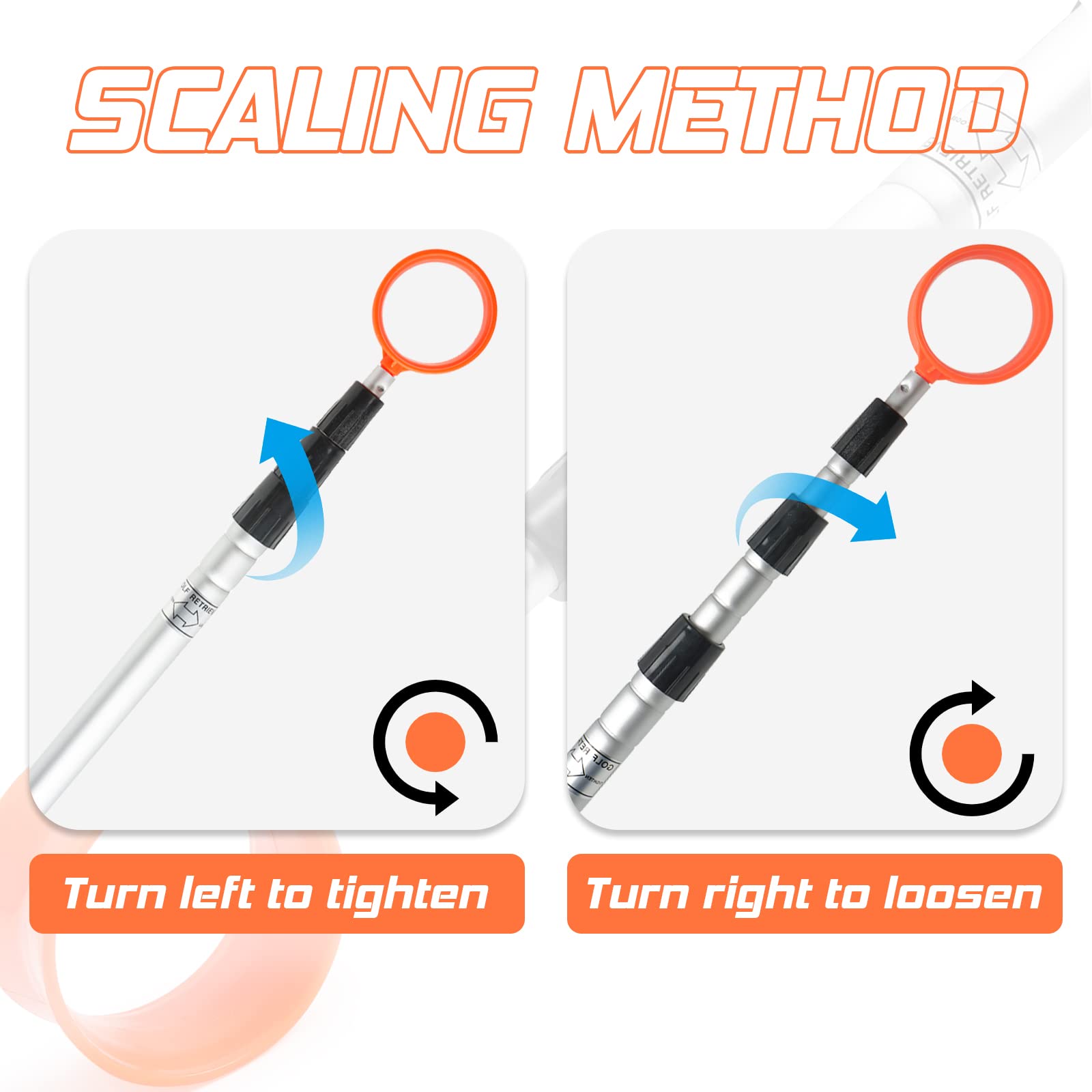 Prowithlin Golf Ball Retriever, 12Ft Aluminum Alloy Golf Ball Retriever Telescopic Golf Accessories Golf Gift