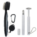 Vipmoon Golf Clean Tool Set, Retractable Golf Club Brush And 2 Golf Club Groove Sharpener For U & V-Grooves, Portable Golf Brush