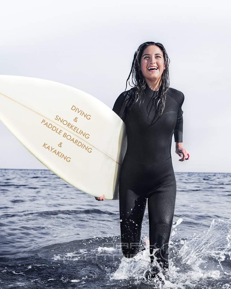 Dark Lightning Full Body Wetsuit Women, 3/2Mm Wet Suit For Women Cold Water Swimming, Diving Surfing Snorkeling Kayaking,Triathl