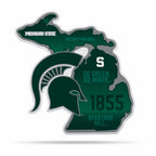 Rico Industries Ncaa Michigan State Spartans State Shape Shape Cut Pennant - Home And Living Room D  Cor - Soft Felt Ez To Hang