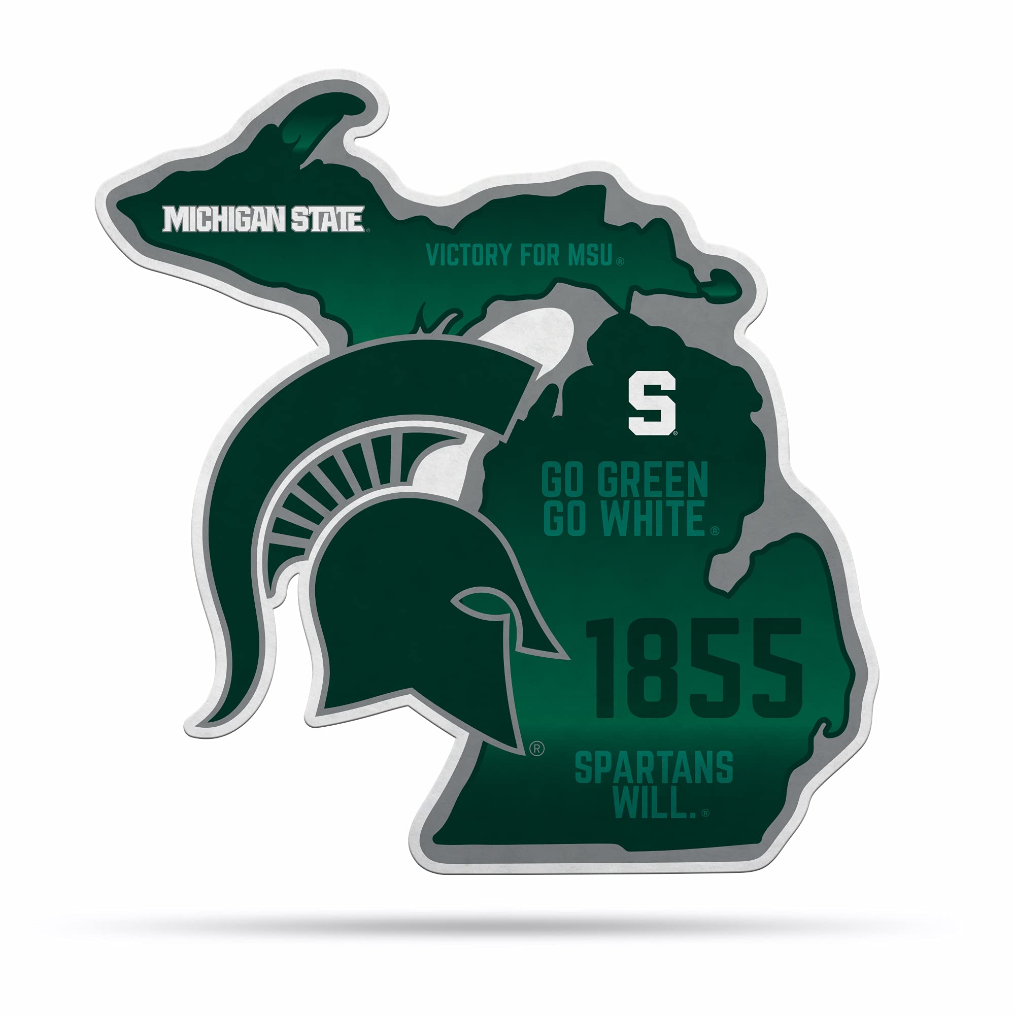 Rico Industries Ncaa Michigan State Spartans State Shape Shape Cut Pennant - Home And Living Room D  Cor - Soft Felt Ez To Hang