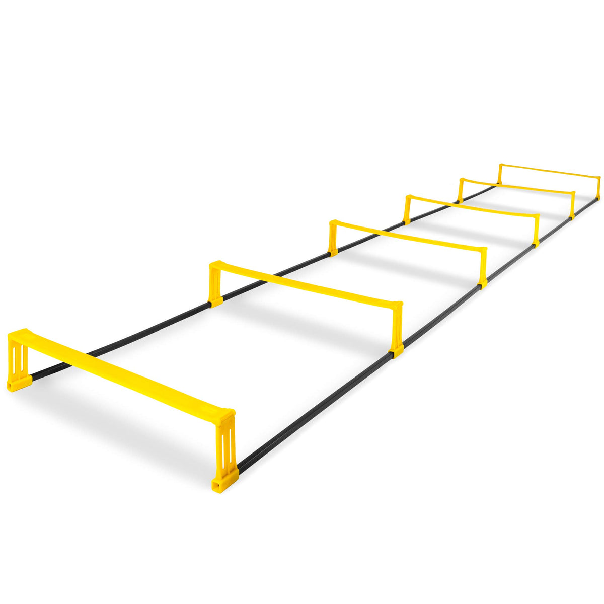 ProsourceFit Raised Speed & Agility Ladder with 6 Collapsible Hurdles for Footwork, Football & Soccer Elevated Training Workout