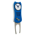Team Golf Military Air Force Retractable Divot Tool With Double-Sided Magnetic Ball Marker, Features Patented Single Prong Desig