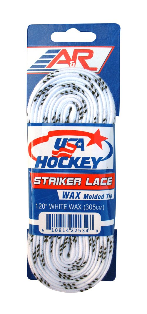 A&R Sports Usa Waxed Hockey Laces, 120-Inch, White