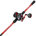 Sougayilang Baitcaster Rod Reel Combo, 2-Piece Fishing Rod with 400 Size Casting Reel, Aluminum Reel Seat for Musky Fishing - Le
