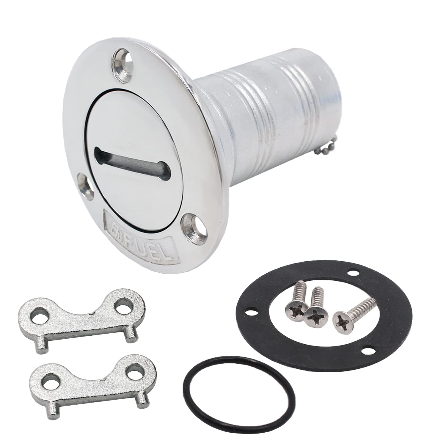 SHENGHUISS Boat Deck Fuel Fill/Filler 1-1/2 Inch(38mm) with Key C Cap 316 Stainless Steel Boat Deck Hardware for Boat, Yacht, Ca