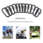 Locking Carabiner Clip D Ring Spring Snap Key Chain Hook 3'' Screw Gate Hook Travel Aluminum Carabiners Vonpri (Black) (12Pack)