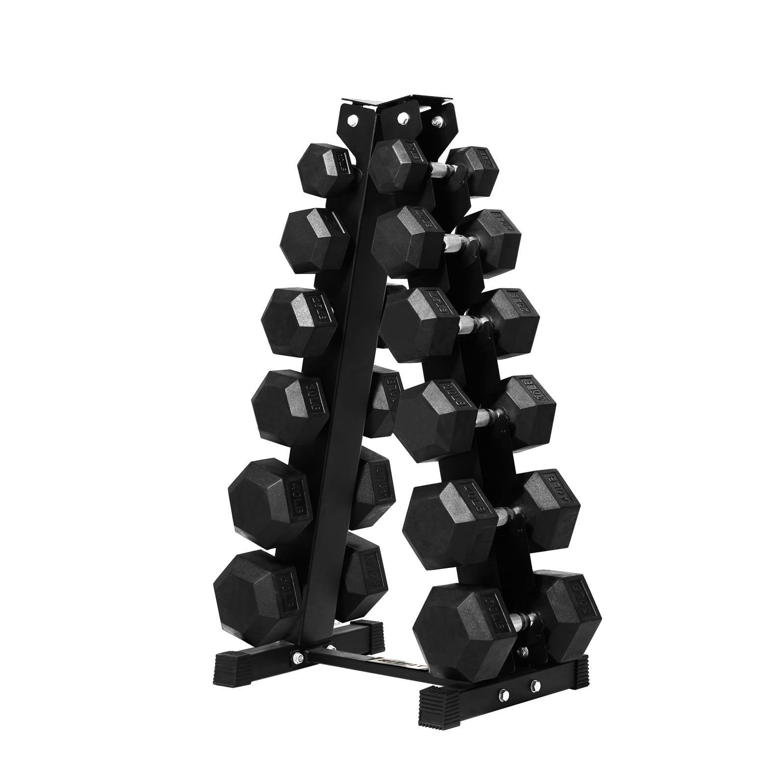 RITFIT 300/350/450/650/180/200/210 LB Rubber Hex Dumbbells Set with Optional Dumbbell Rack, Multi Weight Set to Choose, Ideal fo