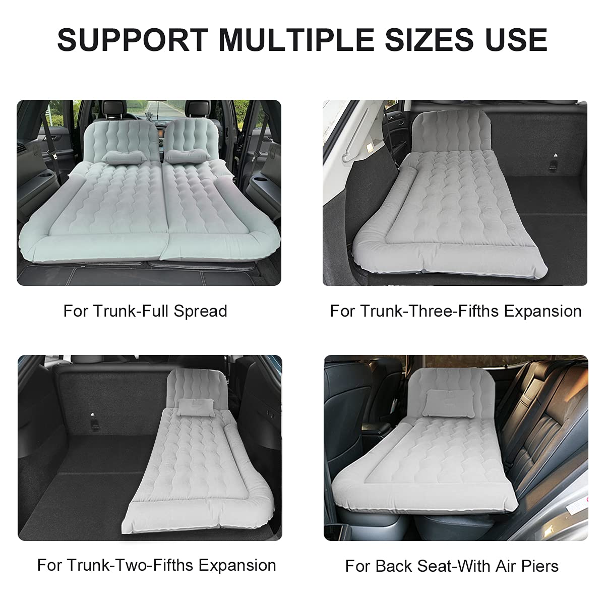Byomostor 3 In 1 Car Air Mattress, Suv Mattress For Back Seat Cargo Area Car Mattress With Electric Air Pump-2 Support Fillers &