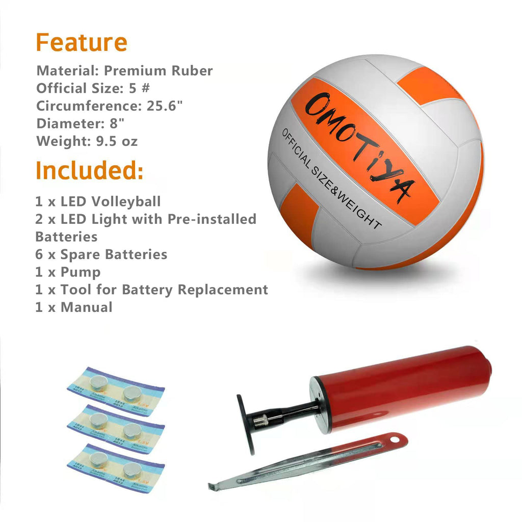 Omotiya Glow In The Dark Volleyball, Led Light Up Volleyball, Outdoor Volleyball Gifts For Boys And Girls, Night Glowing Ball, S