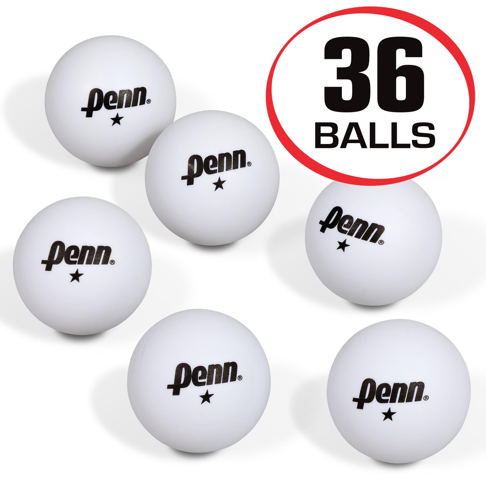 Penn 40Mm 1-Star White Ping Pong Balls, Box Of 36 Official Tournament Size Table Tennis Balls