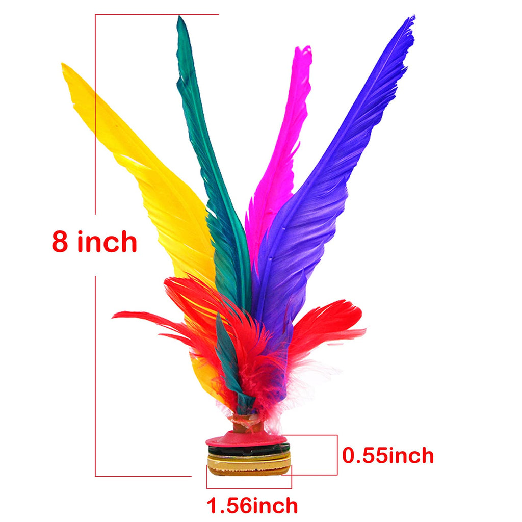 Baitaihem 6 Pack Kick Shuttlecock Chinese Jianzi Colorful Feather Foot Sports Outdoor Toy Game