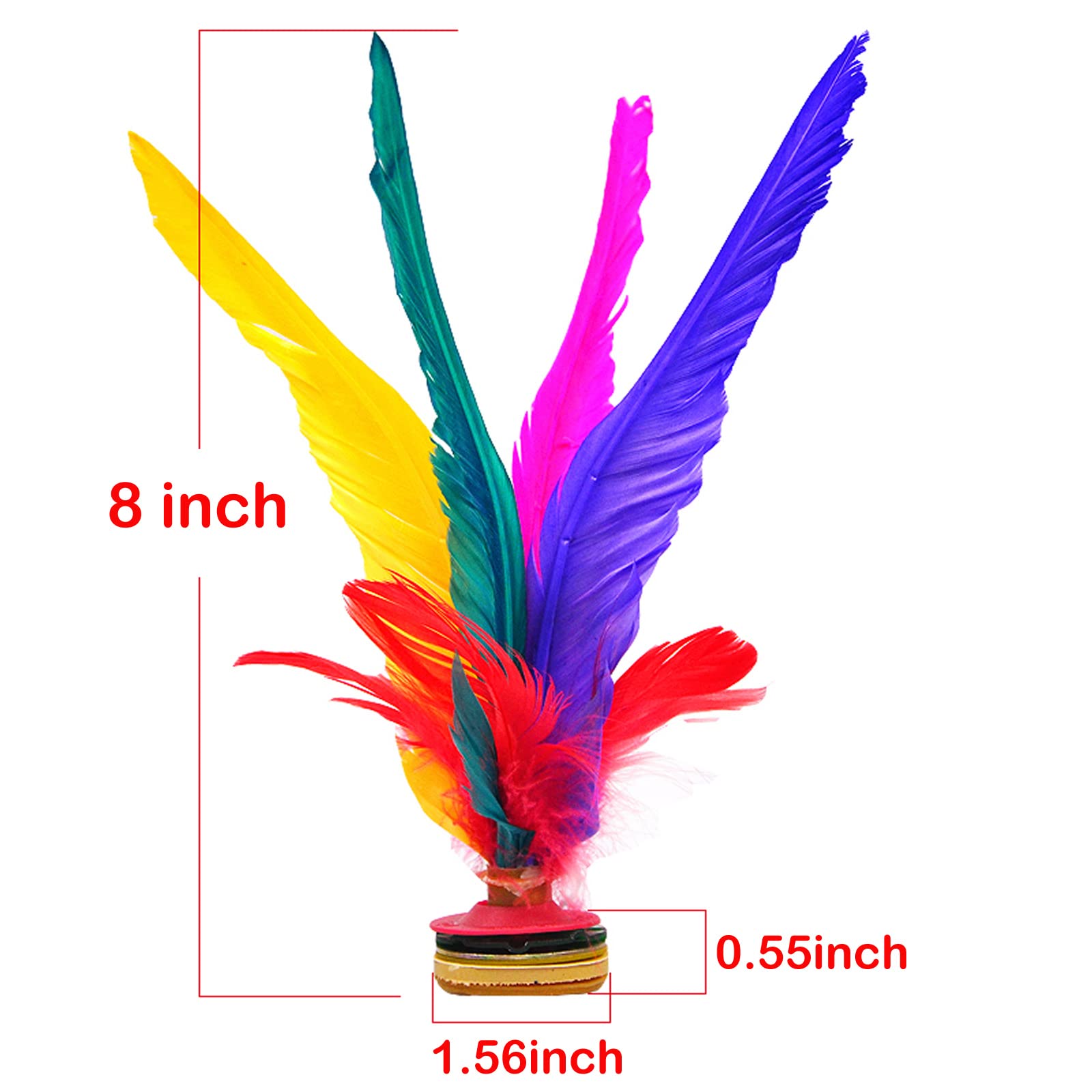 Baitaihem 6 Pack Kick Shuttlecock Chinese Jianzi Colorful Feather Foot Sports Outdoor Toy Game