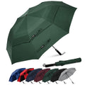 G4Free 62 Inch Portable Golf Umbrella Large Oversize Double Canopy Vented Windproof Waterproof Automatic Open Stick Umbrellas Fo