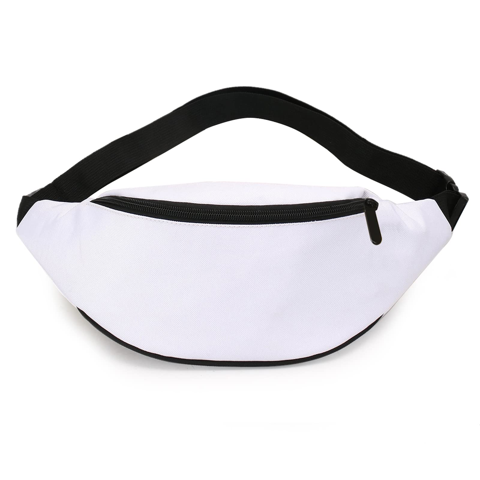 Daitet White Fanny Pack 80S 90S For Men&Women, Crossbody Waist Bag With Adjustable Belt, Large Capacity Bum Bag For Traveling Hi