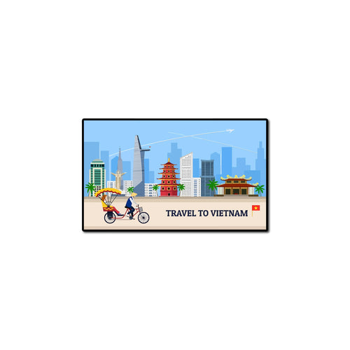 95MILES GARMENTS Travel to Vietnam Wooden Fridge Magnets for Home Office Kitchen Refrigerator Door Decor Souvenir Gift (L x H 3 
