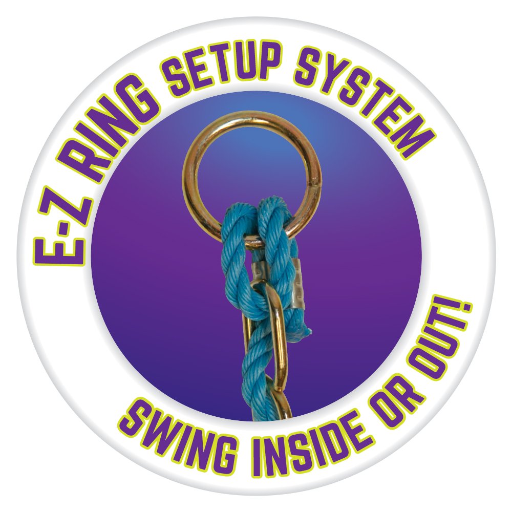 Geospace Outdoor Or Indoor Swing Time Bench Swing With E-Z Ring Setup System For Kids 12 & Under