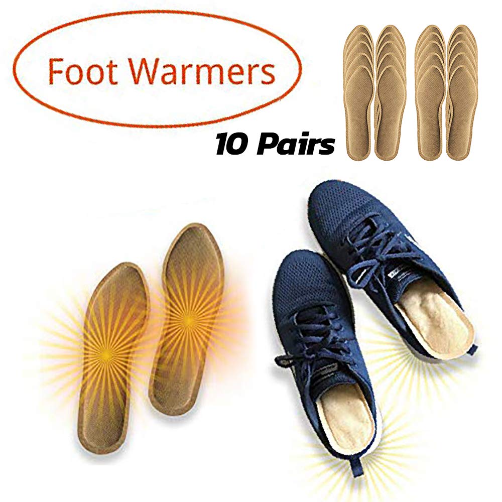 World-Bio Insole Foot Warmers - Long Lasting Safe Natural Odorless Air Activated Warmers - Up To 8 Plus Hour Of Heat - 10 Pairs