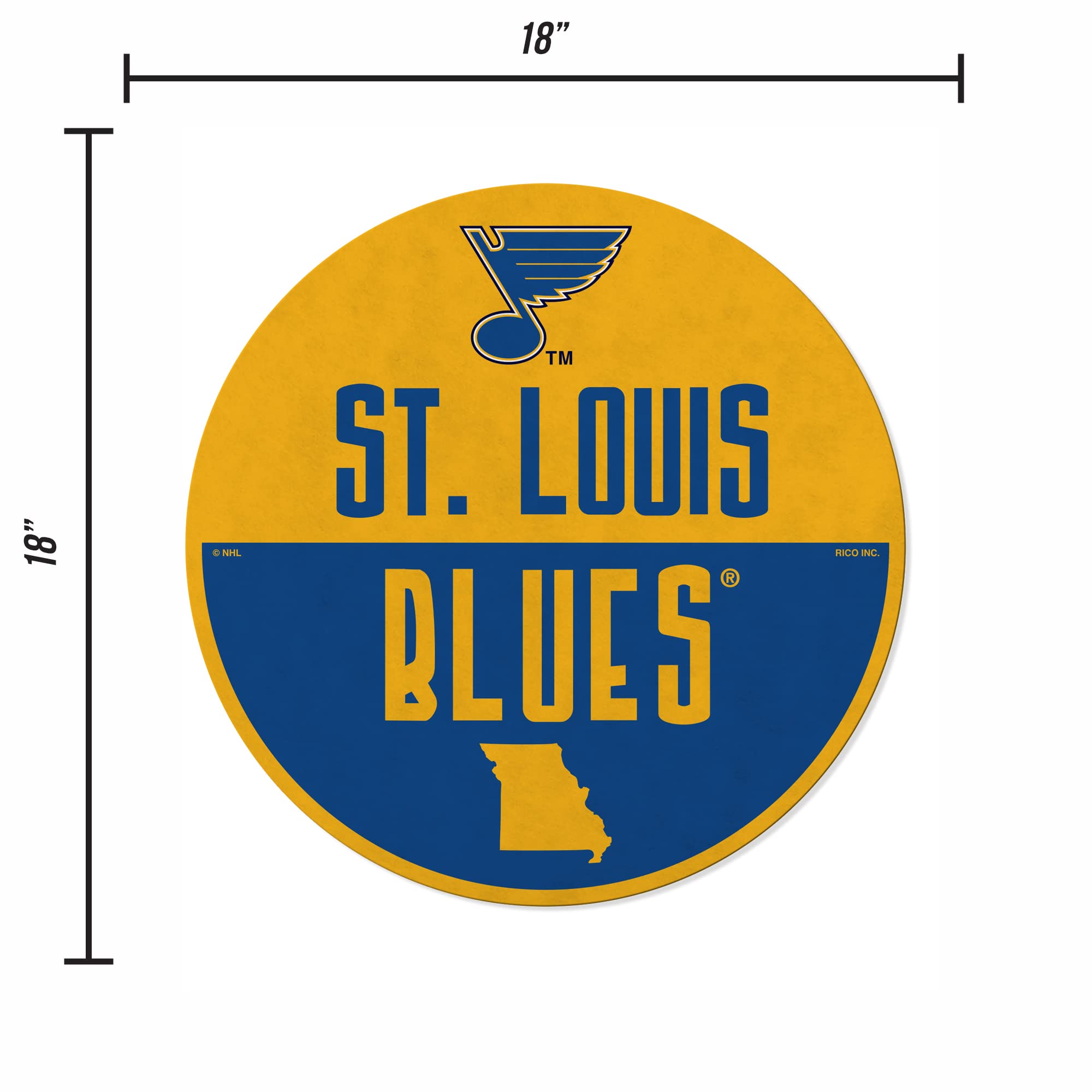 Rico Industries Nhl St. Louis Blues Classic Shape Cut Pennant - Home And Living Room D  Cor - Soft Felt Ez To Hang 18X0.10X18