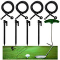 4Sets Golf Tee Anchor, Holds in Place for Consistent Shots, 4 Ground Stakes & Bungee Cords with Stake Puller Tool, Perfect for G