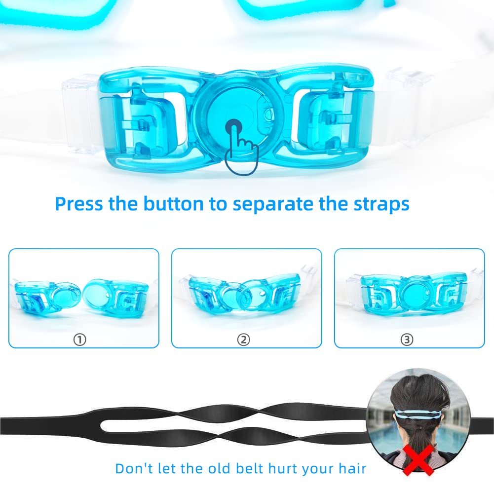 Uniswim Swim Cap And Goggles Set For Women Men With Anti Fog Glasses Clear Lens For Swimming (Aqua)