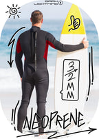 Dark Lightning Full Body Wetsuit Men And Women, 3/2Mm Wet Suit Womens Mens Diving Surfing Snorkeling Kayaking Water Sports (Men