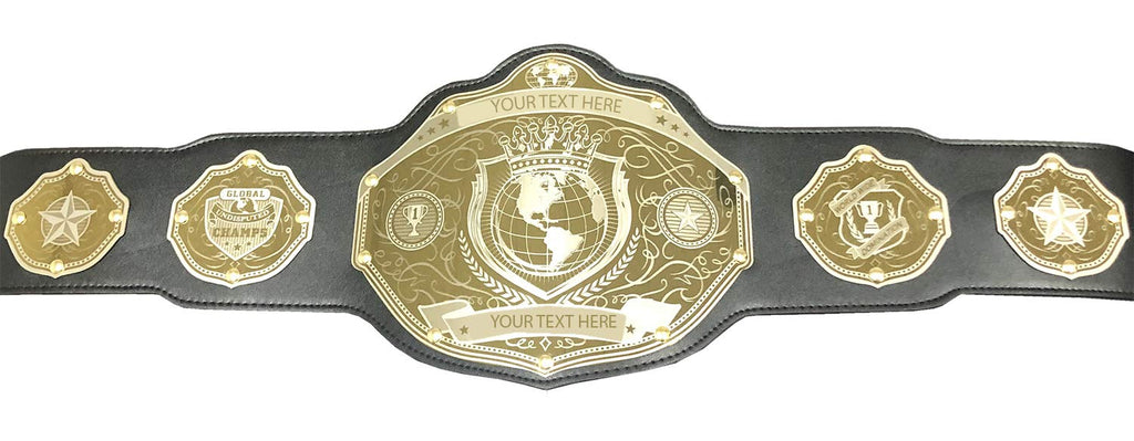 Undisputed Belts World Championship Belt - Custom Banner Text And Color Options - 2 Day Production