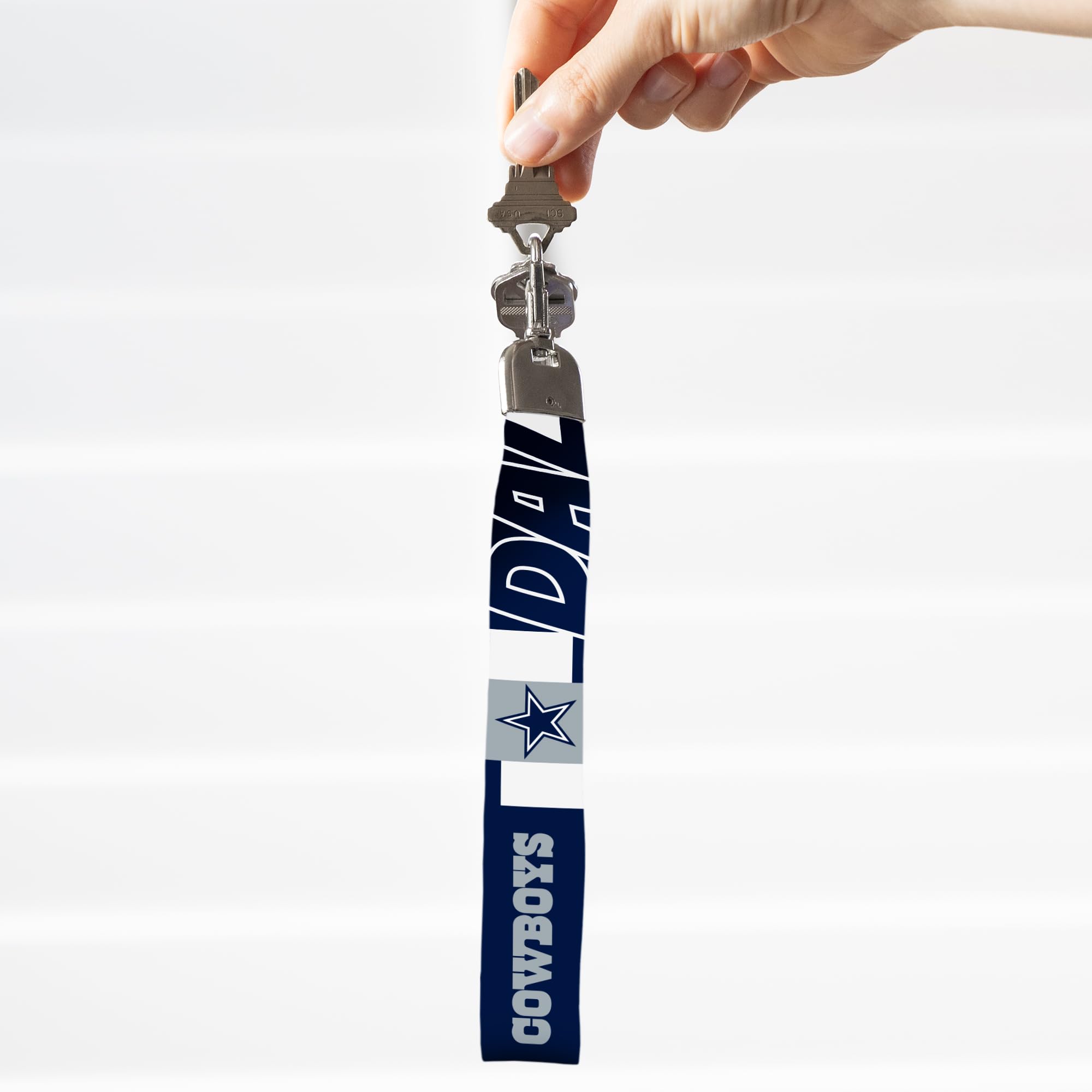 Rico Industries Nfl Football Dallas Cowboys Wrist Lanyard Key Chain, Cute Wristlet Strap Keychain Holder For Women Men Car Keys