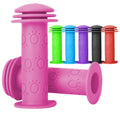 Kids Bike Grips - 105mm Bicycle Handlebar Grips with Mushroom Pattern for Kid Bike, Kid Balance Bike, Kid Kick Scooter (Pink/Cat