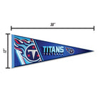 Rico Industries Nfl Football Tennessee Titans Primary 12'' X 30'' Felt Wall D  Cor Pennant - Great For Home/Bed Room/Man Cave D